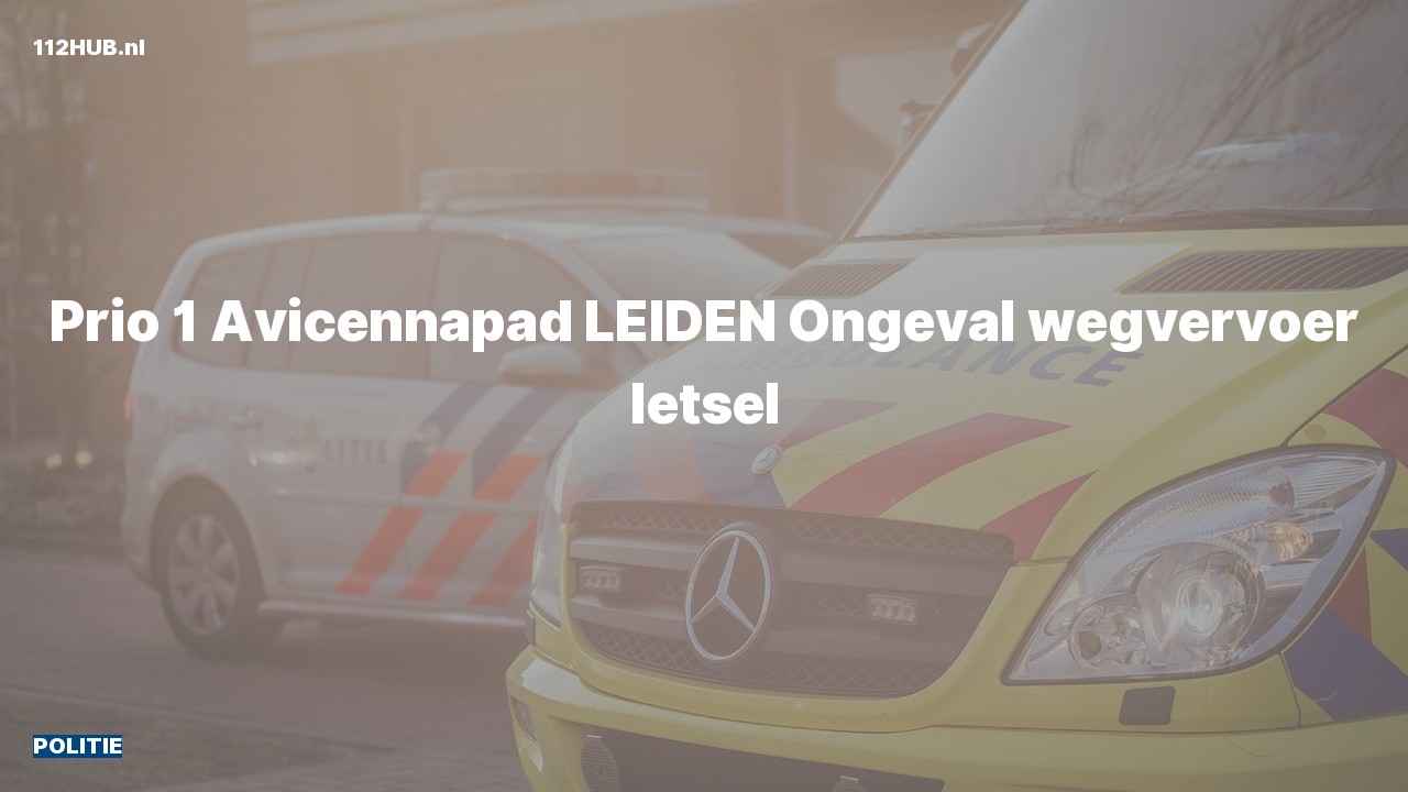 Deelafbeelding voor Politie met spoed voor verkeersongeval naar de Avicennapad in Leiden.
