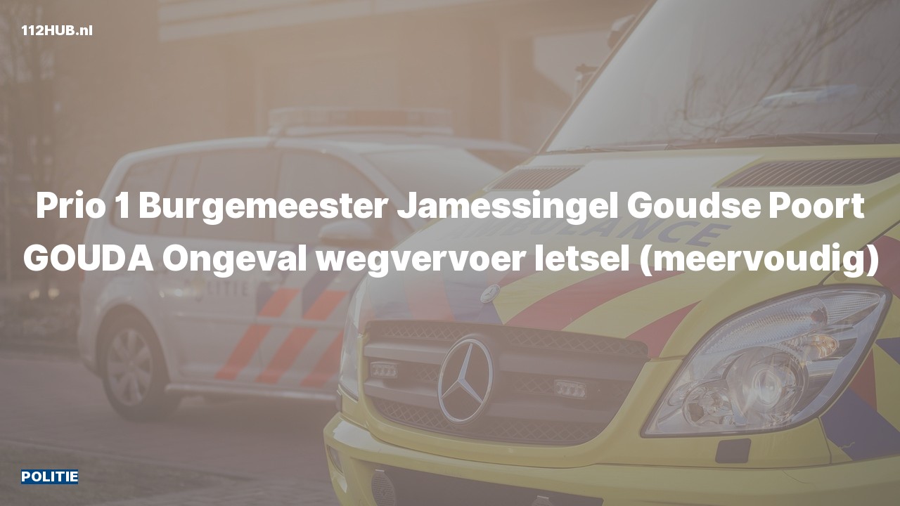 Deelafbeelding voor De politie is met spoed uitgerukt voor een verkeersongeval naar de Burgemeester Jamessingel in Gouda