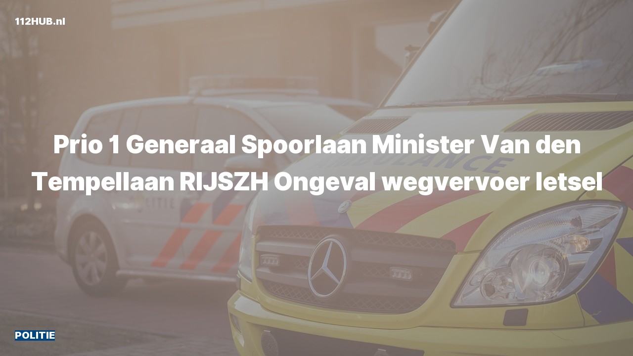 Deelafbeelding voor Politie met spoed voor verkeersongeval naar de Minister Van den Tempellaan in Rijswijk.