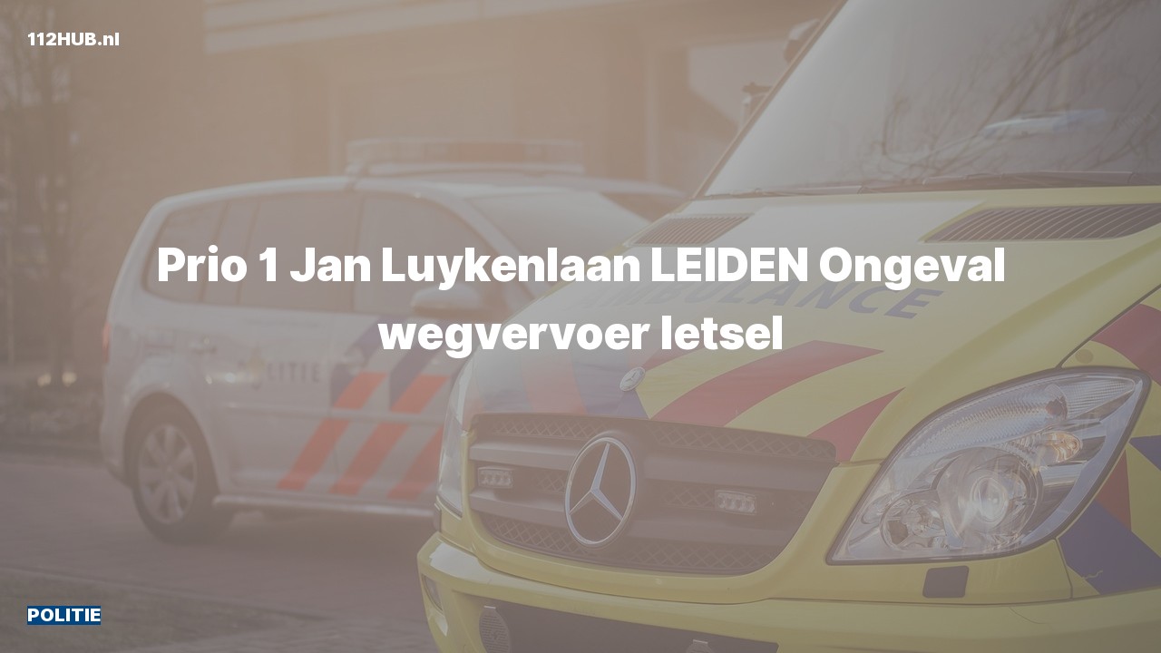Deelafbeelding voor Politie met spoed voor verkeersongeval naar de Jan Luykenlaan in Leiden.
