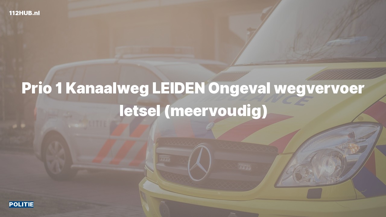 Deelafbeelding voor De politie is met spoed uitgerukt voor een verkeersongeval naar de Kanaalweg in Leiden