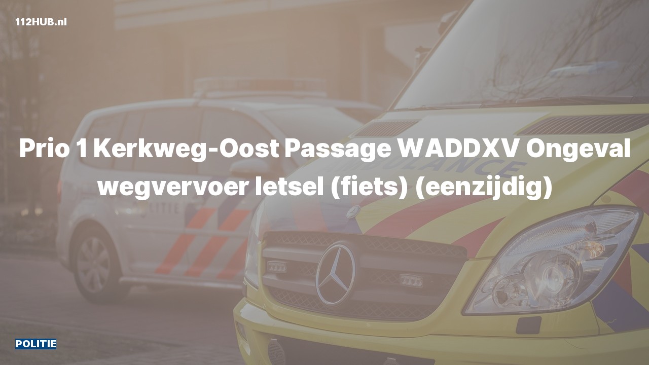 Deelafbeelding voor De politie is met spoed uitgerukt voor een verkeersongeval naar de Kerkweg-Oost in Waddinxveen