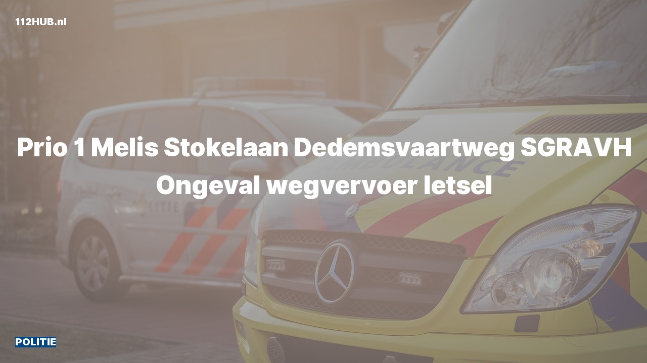 Deelafbeelding voor Politie met spoed voor verkeersongeval naar de Melis Stokelaan in 's-Gravenhage.