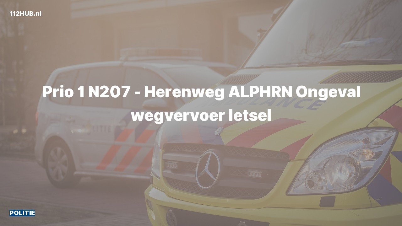 Deelafbeelding voor De politie is met spoed uitgerukt voor een verkeersongeval naar de Herenweg in Alphen aan den Rijn