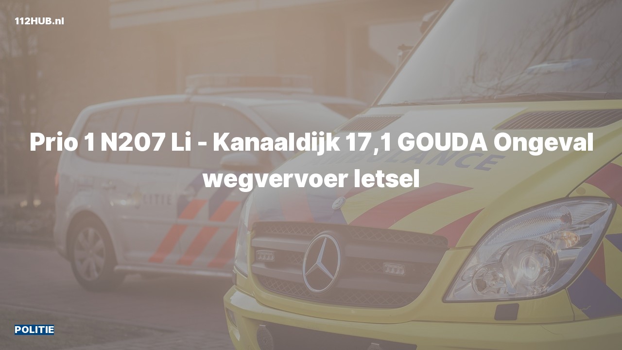 Deelafbeelding voor Politie met spoed voor verkeersongeval op de N207 bij hectometerpaaltje 17.1.