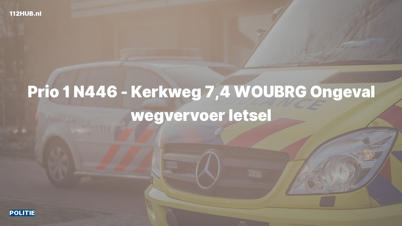 Deelafbeelding voor De politie is met spoed uitgerukt voor een verkeersongeval op de N446 bij hectometerpaaltje 7.4
