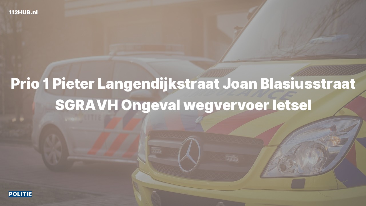 Deelafbeelding voor De politie is met spoed uitgerukt voor een verkeersongeval naar de Pieter Langendijkstraat in 's-Gravenhage