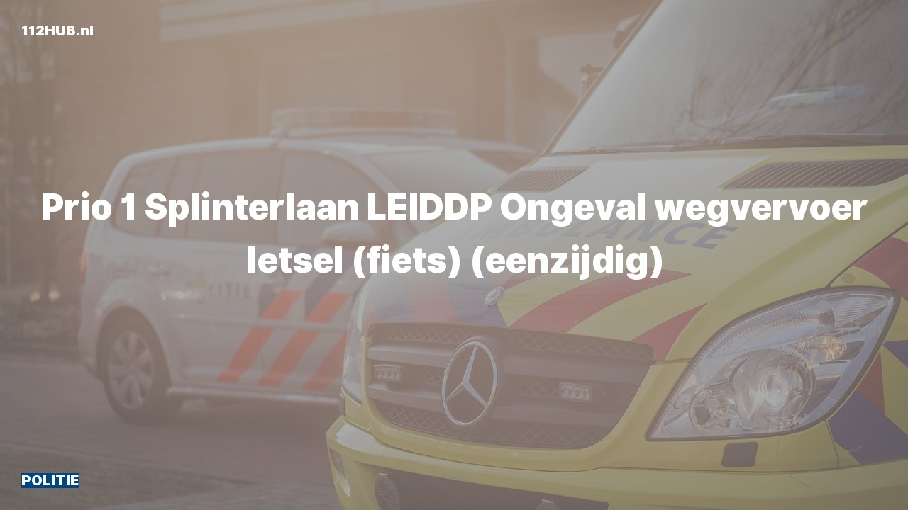 Deelafbeelding voor Politie met spoed voor verkeersongeval naar de Splinterlaan in Leiderdorp.