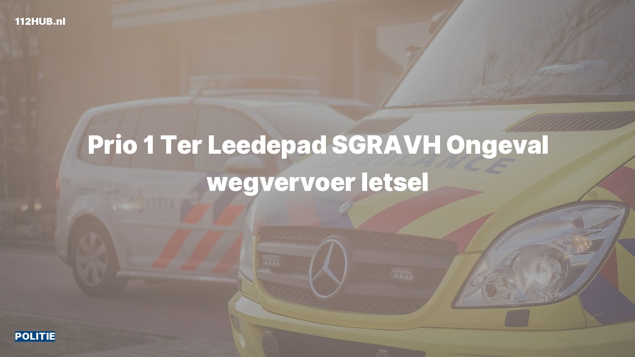 Deelafbeelding voor De politie is met spoed uitgerukt voor een verkeersongeval naar de Ter Leedepad in 's-Gravenhage