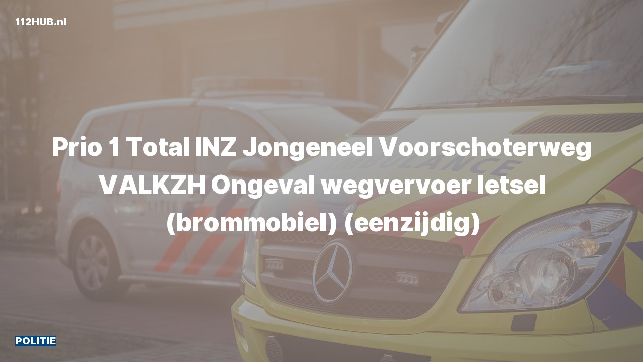 Deelafbeelding voor Politie met spoed voor verkeersongeval naar de Voorschoterweg in Valkenburg.