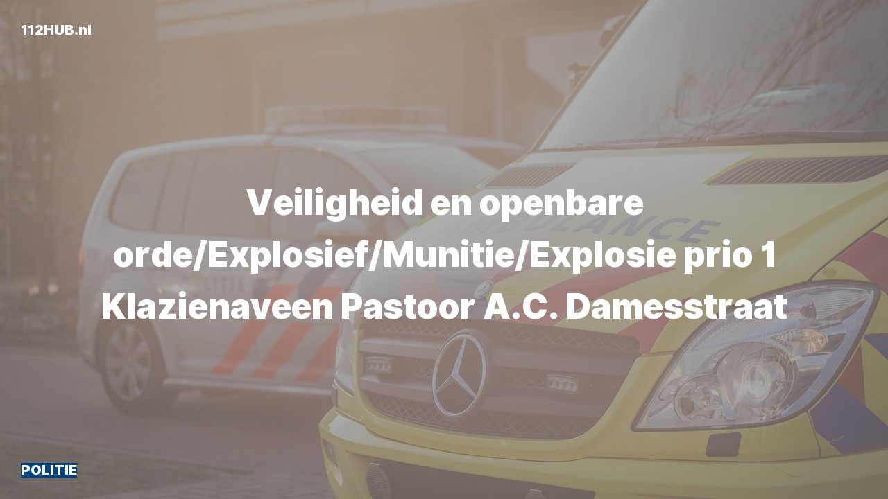 Deelafbeelding voor Politie met spoed naar de Pastoor A.C. Damesstraat in Klazienaveen.