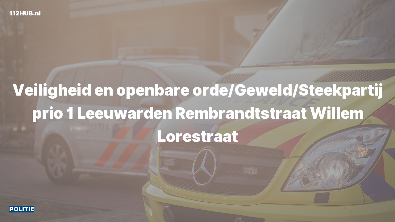 Deelafbeelding voor De politie is met spoed uitgerukt naar de Rembrandtstraat in Leeuwarden