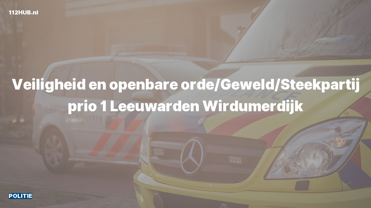 Deelafbeelding voor Politie met spoed naar de Wirdumerdijk in Leeuwarden.