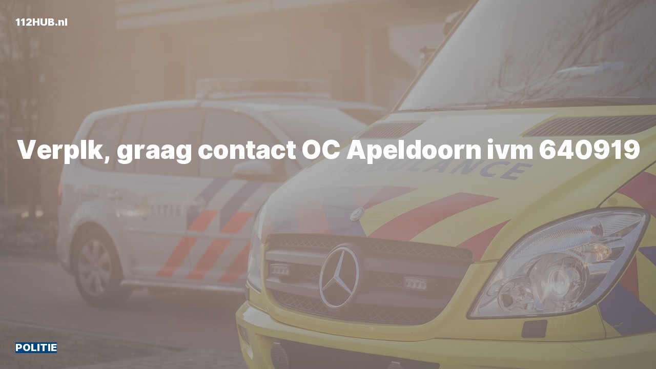 Deelafbeelding voor Politie graag contact.